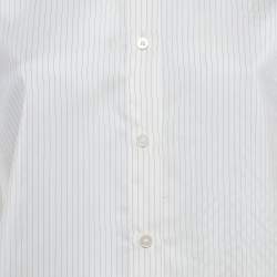 مملوكة مسبقًا Stella McCartney Cream Striped Silk Shirt M