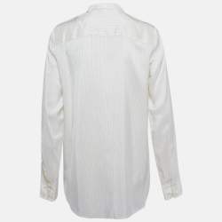 مملوكة مسبقًا Stella McCartney Cream Striped Silk Shirt M