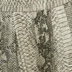 Pre Owned بنطلون تريّض ستيلا مكارتني رمادي بنقشة جلد الثعبان حرير بحافة مضلعة مقاس صغير (سمول)