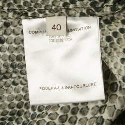 Pre Owned بنطلون تريّض ستيلا مكارتني رمادي بنقشة جلد الثعبان حرير بحافة مضلعة مقاس صغير (سمول)