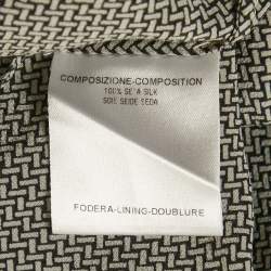 Pre Owned Stella McCartney Black/Grey Printed Silk Blouse M