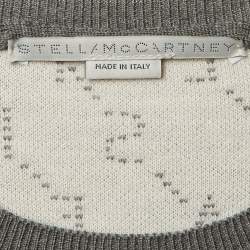 مملوكة مسبقًا Stella McCartney Grey /Cream Logo Wool Knit Mini Dress M