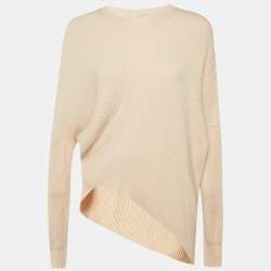 مملوكة مسبقًا Stella McCartney Beige Wool Knit Asymmetric Hem Sweater S