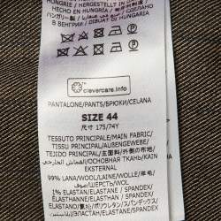 مملوكة مسبقًا بنطال ستيللا مكارتني صوف بني مخطط واسع الساق مقاس وسط (ميديوم)