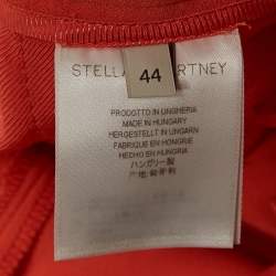 مملوكة مسبقًا بنطلون ستيلا مكارتني صوف وقطن بنمط أسود بقصة ساق مستقيمة مقاس متوسط - ميديم