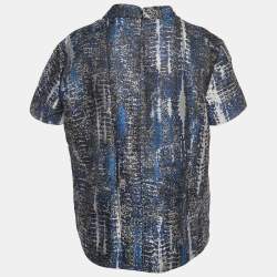 Pre Owned Stella McCartney Blue Jacquard Blouse M