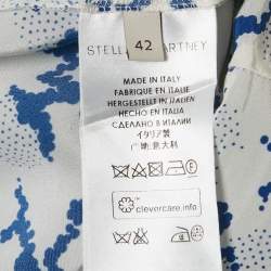 Pre Owned Stella McCartney White Printed Silk Ruffled Midi Skirt M