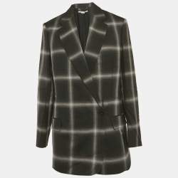 مملوكة مسبقًا Stella McCartney Black /Grey Checkered Rylee Oversize Blazer S