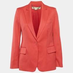 Pre Owned Stella McCartney Red Gabardine Tailored Blazer M