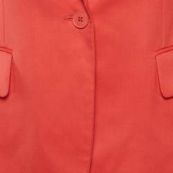 Pre Owned Stella McCartney Red Gabardine Tailored Blazer M