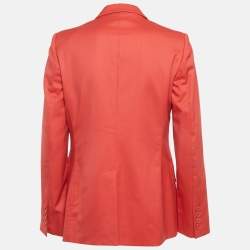 Pre Owned Stella McCartney Red Gabardine Tailored Blazer M