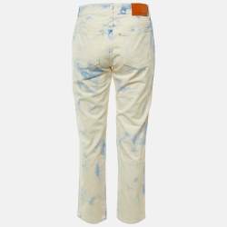 مملوكة مسبقًا Stella McCartney White /Blue Bleached Denim Skinny Fit Jeans S Waist 28"