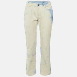 Pre Owned Stella McCartney White /Blue Bleached Denim Skinny Fit Jeans S Waist 28"