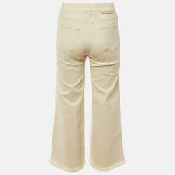 مملوكة مسبقًا Stella McCartney Beige Denim Frayed Hem Jeans S Waist 26"