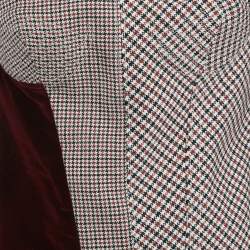 مملوكة مسبقًا Stella McCartney Burgundy Velvet & Patterned Wool Patch Detail Top S