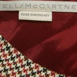 مملوكة مسبقًا Stella McCartney Burgundy Velvet & Patterned Wool Patch Detail Top S