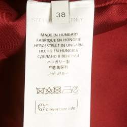 مملوكة مسبقًا Stella McCartney Burgundy Velvet & Patterned Wool Patch Detail Top S