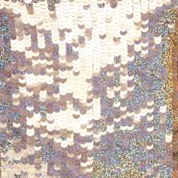 Pre Owned فستان ستيلا مكارتني شيفون حرير بيج مطرز قصير مقاس صغير (سمول)