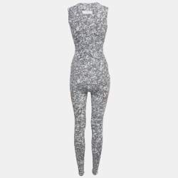 Pre Owned Stella McCartney x Adidas Grey Printed Jersey Tank Top & Leggings XS (Active Wear)