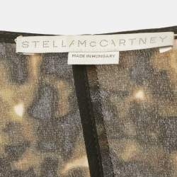 Pre Owned فستان ستيلا مكارتني حرير بنقشة تجريدية باللون الأخضر واسع مقاس صغير - سمول