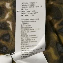 Pre Owned فستان ستيلا مكارتني حرير بنقشة تجريدية باللون الأخضر واسع مقاس صغير - سمول