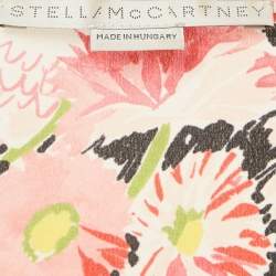 Pre Owned Stella McCartney Pink Floral Print Silk Skirt & Top Set S