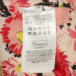 Pre Owned Stella McCartney Pink Floral Print Silk Skirt & Top Set S