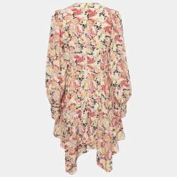 مملوكة مسبقًا تنورة وتوب ستيلا مكارتني حرير وردي بطبعة زهور صغيرة