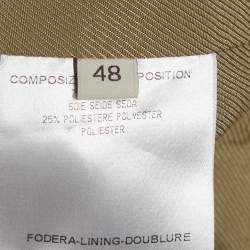 Pre Owned قميص ستيلا مكارتني بروكيد ذهبي بحزام وشاح مقاس كبير (لارج)