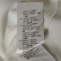 Pre Owned Stella McCartney White/Green Floral Print Crepe Top XS