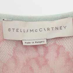 Pre Owned Stella McCartney Red/Mint Lace and Chiffon Sleeveless Tops S