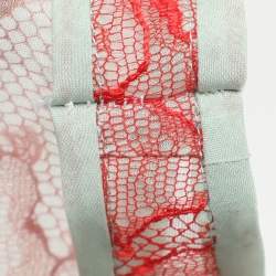 Pre Owned Stella McCartney Red/Mint Lace and Chiffon Sleeveless Tops S