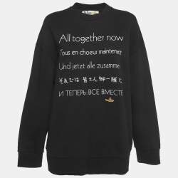 Pre Owned Stella McCartney X The Beatles Black Cotton Embroidered Sweatshirt S