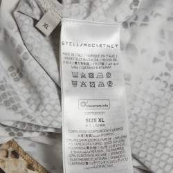 Pre Owned بلوزة ستيلا مكارتني بيج بطبعة جلد الثعبان جيرسي مقاس كبير جدا