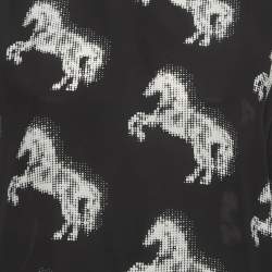 Pre Owned بلوزة ستيلا مكارتني حرير بطبعة حصان أسود مقاس متوسط - ميديوم