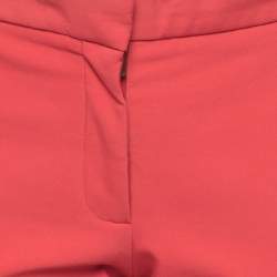 Pre Owned Stella McCartney Red Twill Regular Fit Trousers L
