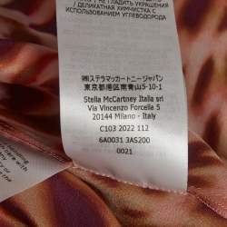 Pre Owned Stella McCartney Pink/Brown Leopard Print Silk Draped Dress M