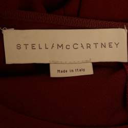 Pre Owned طقم بنطلون وتوب ستيلا مكارتني بورغندي كريب مطرز مقاس صغير / متوسط (سمول / ميديوم)