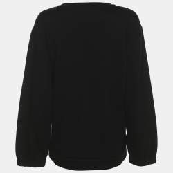 Pre Owned Stella McCartney Black Jersey Embroidered Sweater S