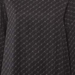 مملوكة مسبقًا Stella McCartney Navy Blue Logo Printed Crepe Jumper L