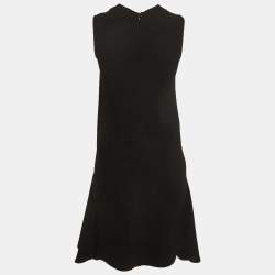 Pre Owned Stella McCartney Black/White Crepe Paneled Midi Dress XS