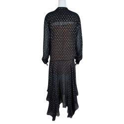 Pre Owned فستان ستيلا ماكرتني ماكسي شيفون كليب دوت لوركس كحلي M