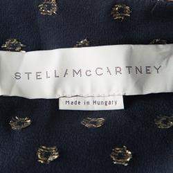 Pre Owned فستان ستيلا ماكرتني ماكسي شيفون كليب دوت لوركس كحلي M