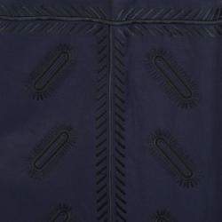 Stella McCartney Navy Blue Cutout Detail Zigarette Embroidered Ashley Drill Dress M