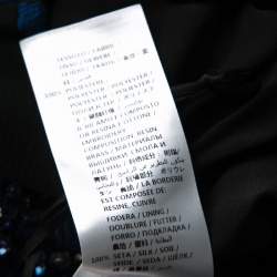 Pre Owned Stella McCartney Black and Blue Embellished Floral Jacquard Angelica Gown M