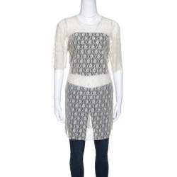 Stella McCartney Beige Jasper Rosebud Sheer Lace Top M