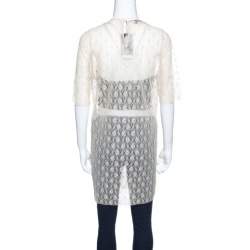 Stella McCartney Beige Jasper Rosebud Sheer Lace Top M