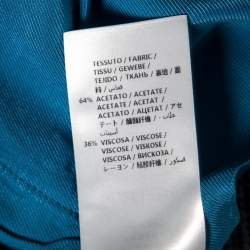 Pre Owned بنطلون ستيلا مكارتني سيسيلي ساتان أزرق مخضر بأرجل واسعة S