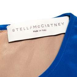 Pre Owned فستان ستيلا مكارتني حرير وشبكة ودانتيل ورد قصات أزرق مقاس صغير - سمول