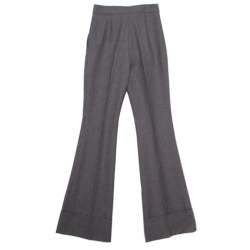 Pre Owned بنطلون ستيلا مكارتني صوف وقطن مونوكرومي بحافة واسعة XXS